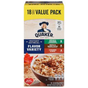 Quaker - 18 Pack Flavor Variety Instant Oatmeal