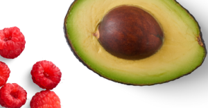 Avocados and raspberries