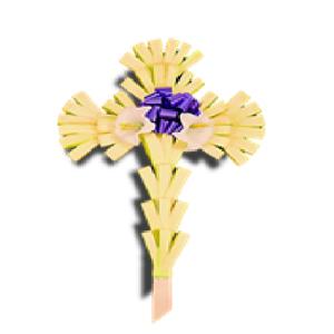 Floral - Palm Cross W 2 Lily Bow